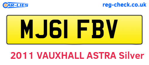 MJ61FBV are the vehicle registration plates.