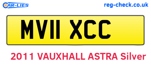 MV11XCC are the vehicle registration plates.