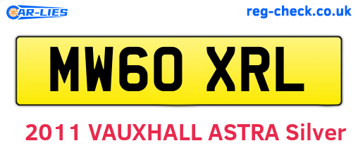 MW60XRL are the vehicle registration plates.