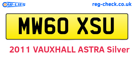 MW60XSU are the vehicle registration plates.