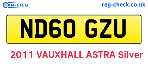 ND60GZU are the vehicle registration plates.