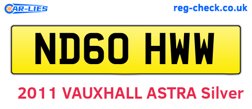 ND60HWW are the vehicle registration plates.