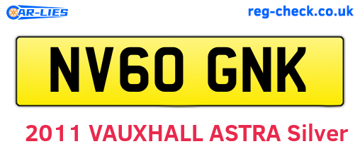 NV60GNK are the vehicle registration plates.