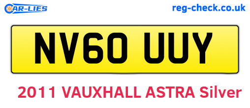 NV60UUY are the vehicle registration plates.