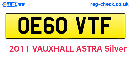 OE60VTF are the vehicle registration plates.