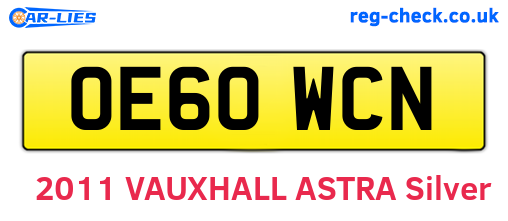 OE60WCN are the vehicle registration plates.