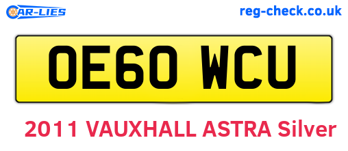 OE60WCU are the vehicle registration plates.