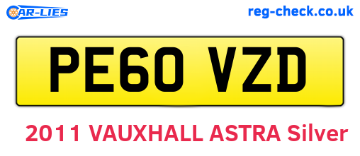 PE60VZD are the vehicle registration plates.