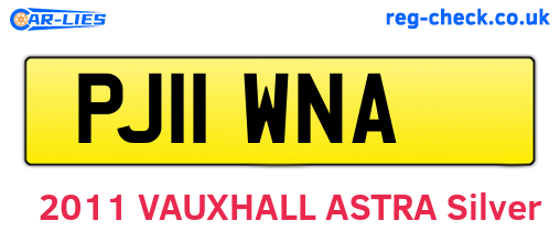 PJ11WNA are the vehicle registration plates.