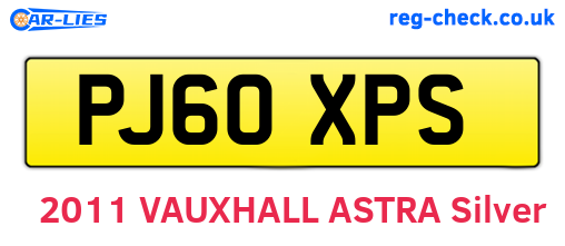 PJ60XPS are the vehicle registration plates.