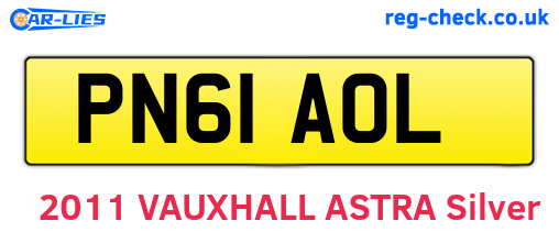 PN61AOL are the vehicle registration plates.