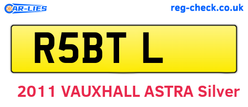 R5BTL are the vehicle registration plates.