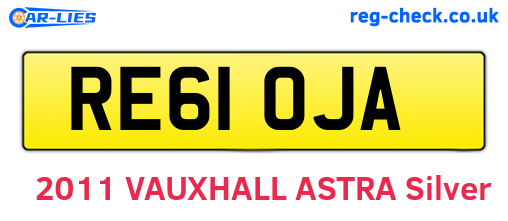 RE61OJA are the vehicle registration plates.