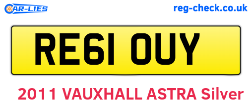 RE61OUY are the vehicle registration plates.