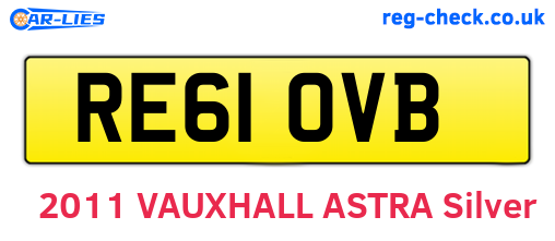 RE61OVB are the vehicle registration plates.