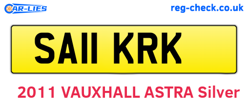 SA11KRK are the vehicle registration plates.
