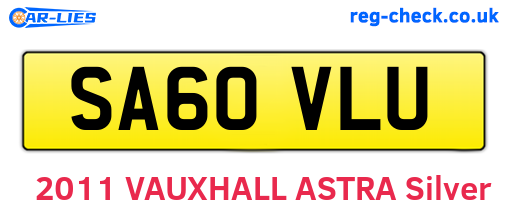 SA60VLU are the vehicle registration plates.