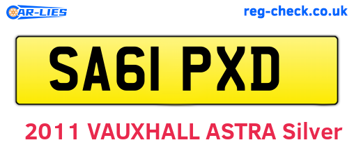 SA61PXD are the vehicle registration plates.