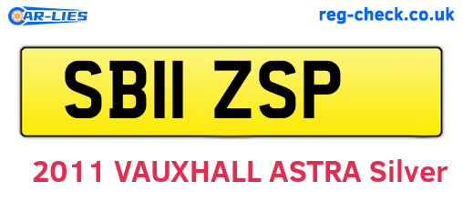 SB11ZSP are the vehicle registration plates.