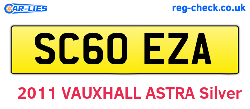 SC60EZA are the vehicle registration plates.