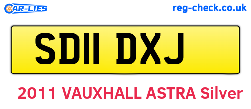 SD11DXJ are the vehicle registration plates.