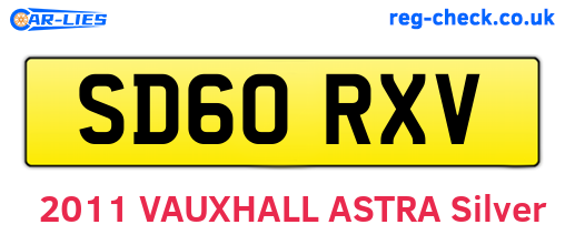 SD60RXV are the vehicle registration plates.