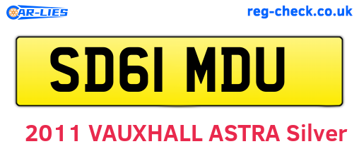 SD61MDU are the vehicle registration plates.