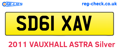 SD61XAV are the vehicle registration plates.