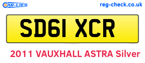 SD61XCR are the vehicle registration plates.