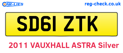 SD61ZTK are the vehicle registration plates.