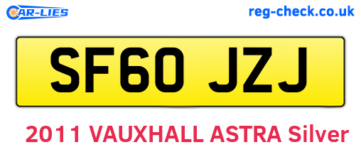 SF60JZJ are the vehicle registration plates.