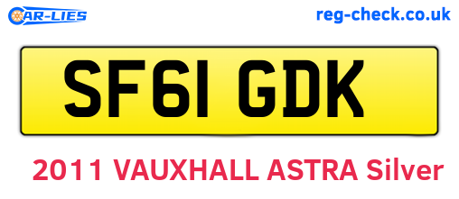 SF61GDK are the vehicle registration plates.