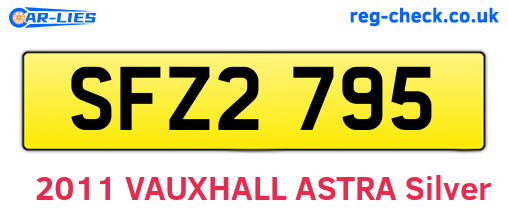 SFZ2795 are the vehicle registration plates.