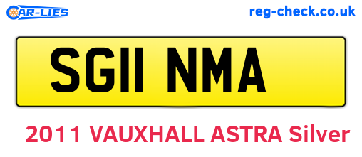 SG11NMA are the vehicle registration plates.