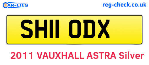 SH11ODX are the vehicle registration plates.