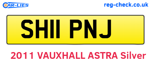 SH11PNJ are the vehicle registration plates.
