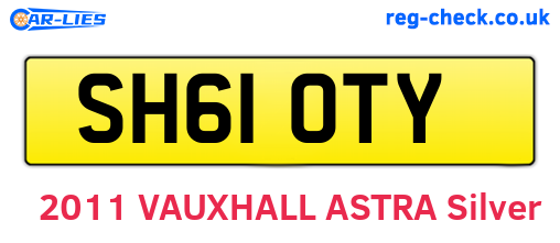 SH61OTY are the vehicle registration plates.