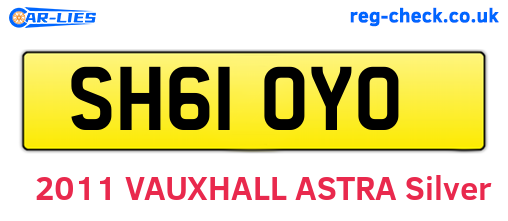 SH61OYO are the vehicle registration plates.