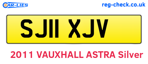 SJ11XJV are the vehicle registration plates.
