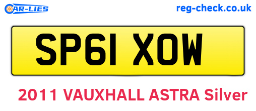 SP61XOW are the vehicle registration plates.
