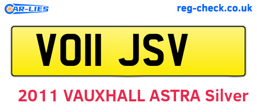 VO11JSV are the vehicle registration plates.