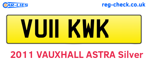 VU11KWK are the vehicle registration plates.