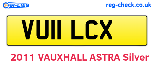 VU11LCX are the vehicle registration plates.