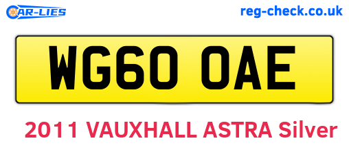 WG60OAE are the vehicle registration plates.