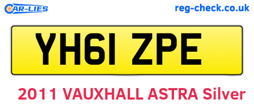 YH61ZPE are the vehicle registration plates.