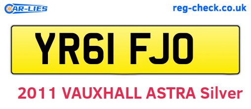 YR61FJO are the vehicle registration plates.