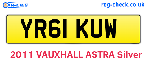 YR61KUW are the vehicle registration plates.