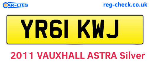 YR61KWJ are the vehicle registration plates.