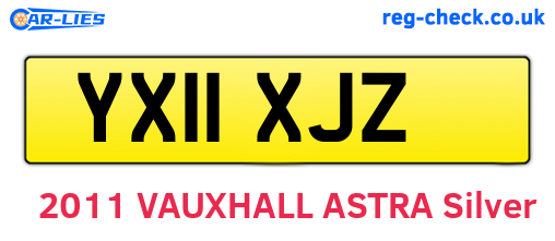 YX11XJZ are the vehicle registration plates.