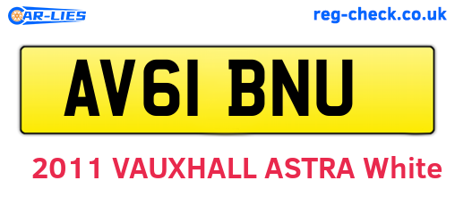 AV61BNU are the vehicle registration plates.